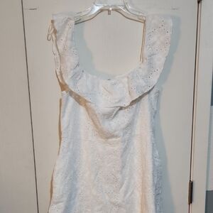 Chelsea28 White Eyelet Ruffle Mini Dress